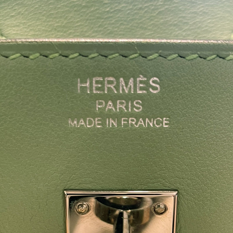 [Hermes] Hermes 
 Bolso Birkin 25 
 Voice iill cricket verde y grabado a mano -ciervo bloqueo birkin 25 damas un rango