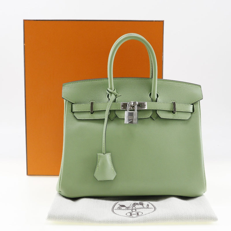 【HERMES】エルメス
 バーキン25 ハンドバッグ
 ヴォースイフト クリケット 緑 Y刻印 手提げ ターンロック Birkin 25 レディースAランク