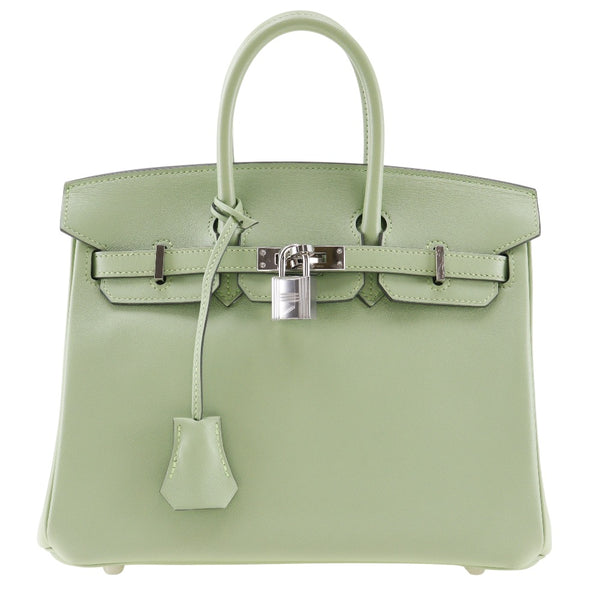 [Hermes] Hermes 
 Bolso Birkin 25 
 Voice iill cricket verde y grabado a mano -ciervo bloqueo birkin 25 damas un rango