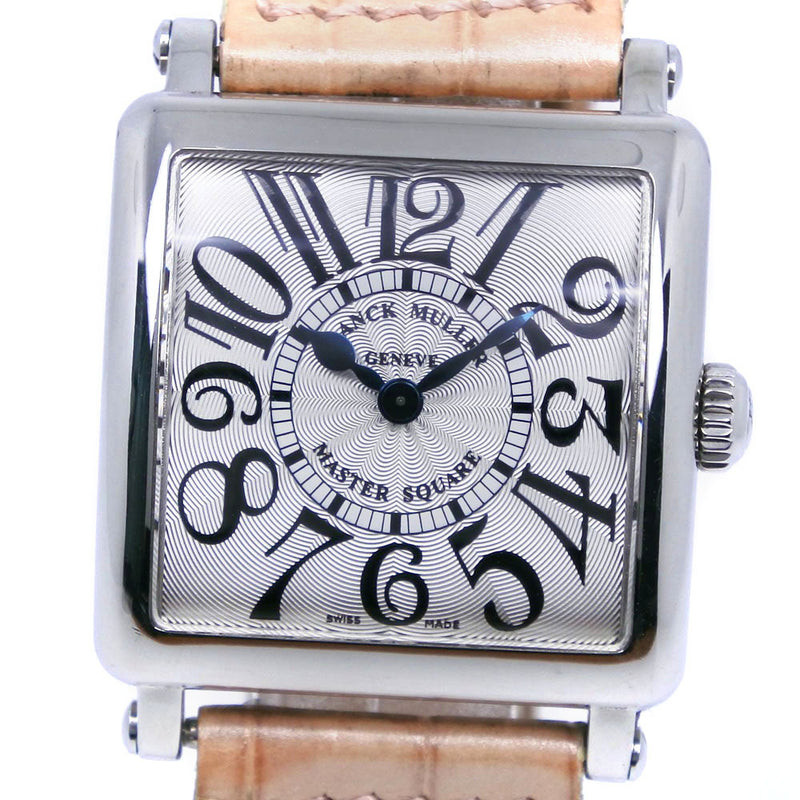 [Franck Muller] Frank Muller Master Square Watch 6002S QZ不锈钢X鳄鱼粉红色石英模拟显示银色拨号主角女士