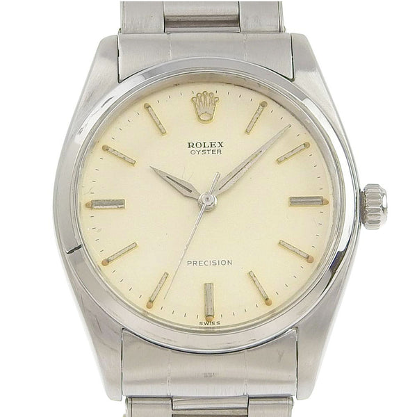 [ROLEX] Rolex 
 Big Oyster Precision Watch 
 Rivet breath Cal.1210 6424 Stainless Steel Silver Hand Winding White dial Big Oyster Precision Men's B-Rank