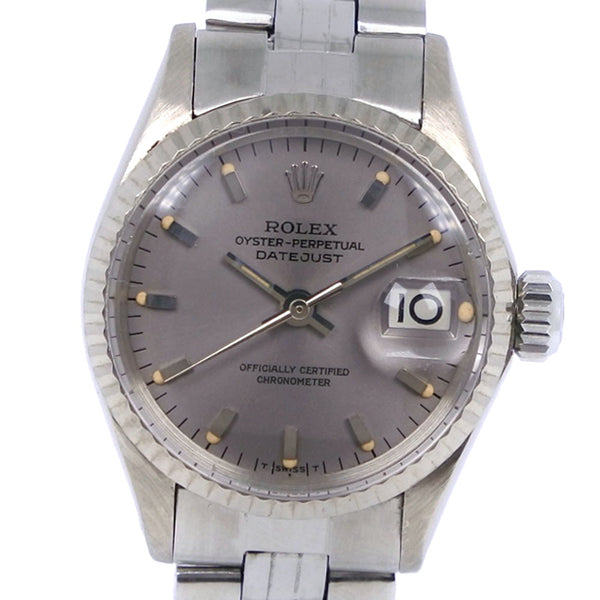 【ROLEX】ロレックス
 デイトジャスト 腕時計
 オイスターパーペチュアル cal.1161 アンティーク  Sep-17 K18ホワイトゴールド×ステンレススチール 自動巻き アナログ表示 グレー文字盤 Datejust レディース