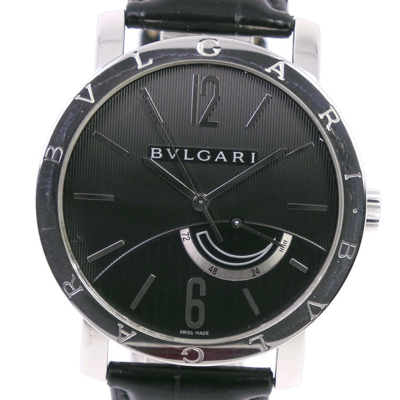 [Bvlgari] 불가리 Bvlgari Bvlgari 시청 BB41SL 스테인리스 스틸 X 악어 손잡이 파워 리저브 블랙 다이얼 BVLGARI BVLGARI MEN A-RANK