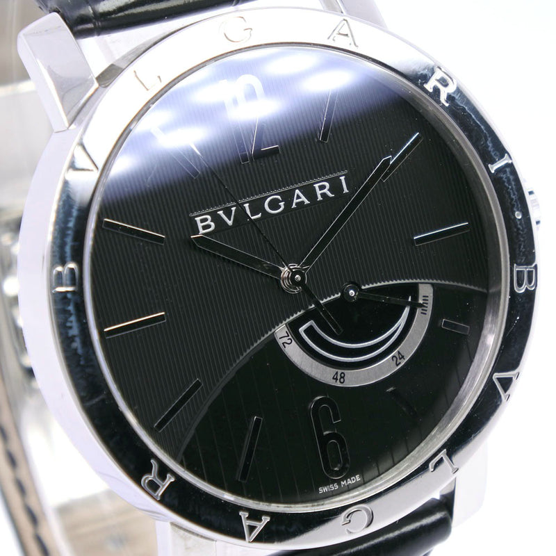 [Bvlgari] 불가리 
 Bvlgari Bvlgari 보다 
 BB41SL 스테인레스 스틸 X 악어 손으로 바르는 파워 리저브 블랙 다이얼 BVLGARI BVLGARI 남자 A 순위