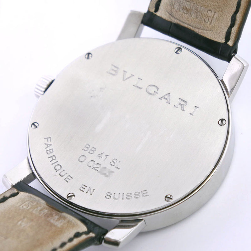 [Bvlgari] Bulgari Bulgari Brugari Watch BB41SL en acier inoxydable X Crocodile Power Reserve Black Diad Bvlgari Bvlgari Men's A-Rank