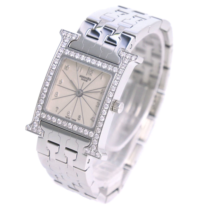 [HERMES] Hermes H Watch Watch BezelDiamond HH1.230 Stainless steel Silver Quartz SilverDial HEURE H WATCH Ladies A Rank