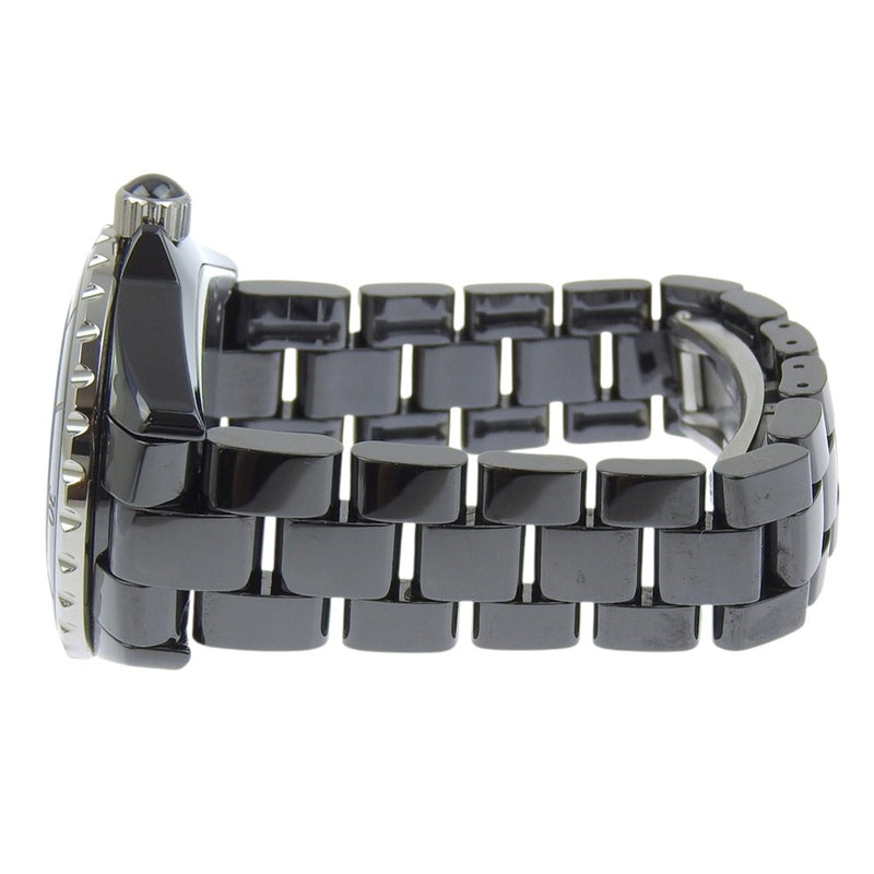 [CANAL] Chanel 
 reloj j12 
 H0682 Pantalla analógica de cuarzo cerámico Esfera negra J12 Ladies A Rank