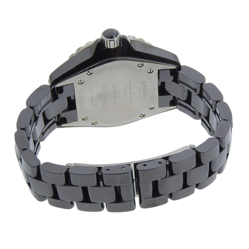 [CANAL] Chanel 
 reloj j12 
 H0682 Pantalla analógica de cuarzo cerámico Esfera negra J12 Ladies A Rank