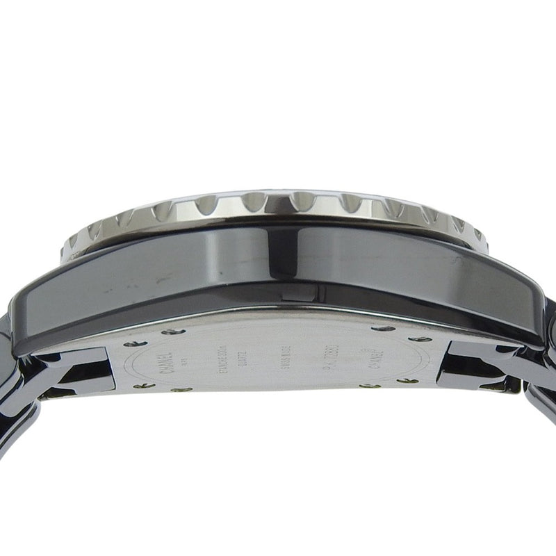 [CANAL] Chanel 
 reloj j12 
 H0682 Pantalla analógica de cuarzo cerámico Esfera negra J12 Ladies A Rank