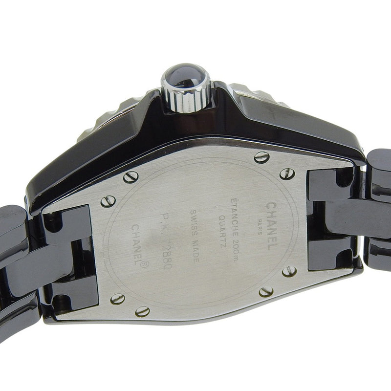 [CANAL] Chanel 
 reloj j12 
 H0682 Pantalla analógica de cuarzo cerámico Esfera negra J12 Ladies A Rank