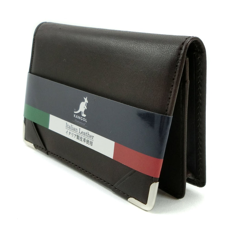 [Kangol] Hangol Business Card Holder Cowhide Brown Brown Open Men's S RANK