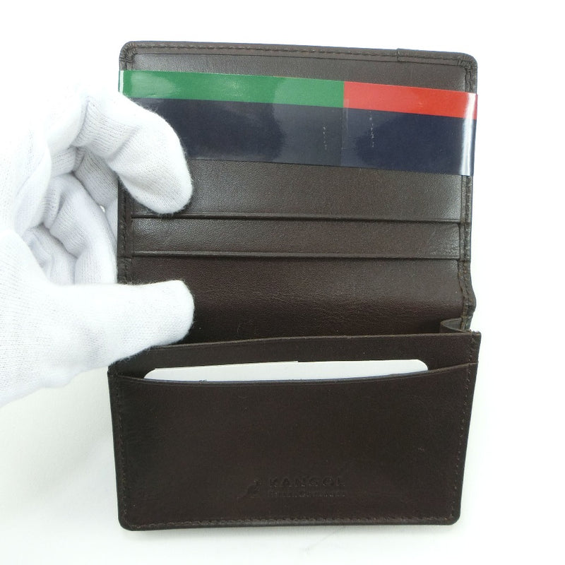 [Kangol] Hangol Business Card Holder Cowhide Brown Brown Open Men's S RANK