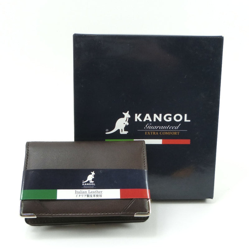 [Kangol] Hangol Business Card Holder Cowhide Brown Brown Open Men's S RANK