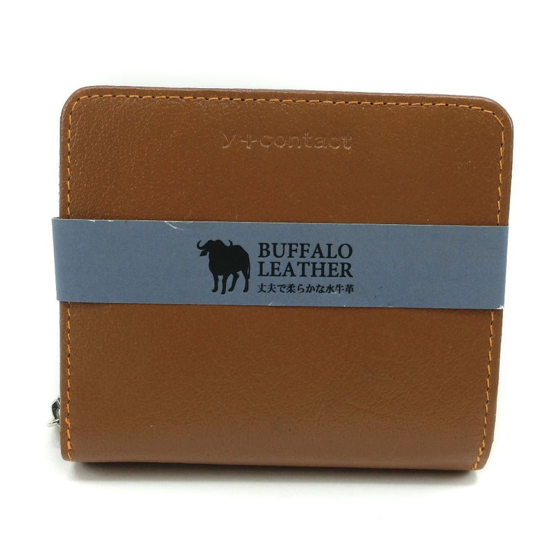 Bi-Fold Wallet Buffalo Leather Camel Snap Button Men's Rank A