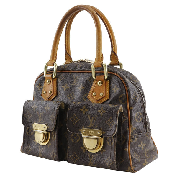 [Louis Vuitton]LOUIS VUITTON
 Bolso de PM de Manhattan 
 M40026 Monogram Canvas Brown Th0086 Handbag estampado A5 Doble Zipper Manhattan PM Women's B-Rank