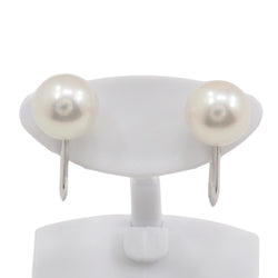 Boucles d'oreilles perlé 8,0 mm k14 or blanc x perle d'environ 2,8 g de perles dames un rang