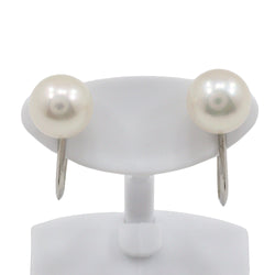 Earrings 8.0mm K14 White Gold x Pearl about 2.6g Ladies A Rank