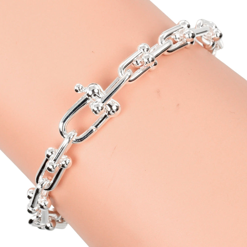 [Tiffany & co.]TIFFANY&Co.
 Hardware pequeño enlace Bracelet
 Longitud 17 cm de plata 925 aproximadamente 16.7 g de hardware pequeño enlace pequeño damas un rango