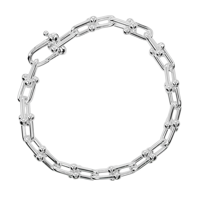 [Tiffany & Co.]TIFFANY&Co. 하드웨어 작은 링크 Bracelet 팔 둘레 15cm은 925 약. 16.3g 하드웨어 소형 링크 여성 순위 a