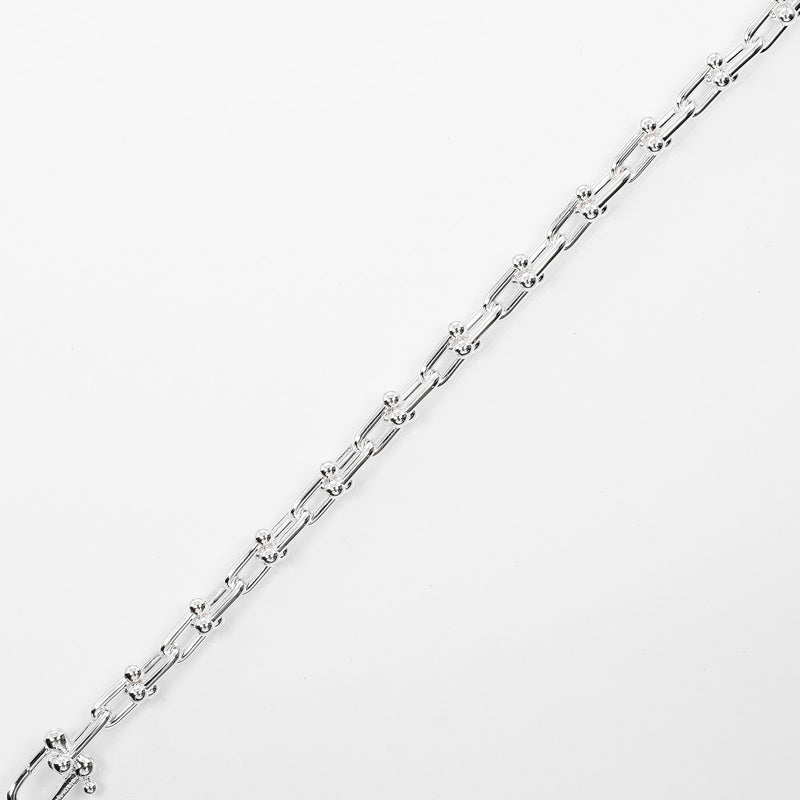 【TIFFANY&Co.】ティファニー
 ハードウェア スモールリンク ブレスレット
 腕周り15cm シルバー925 約16.7g hardware small link レディースAランク