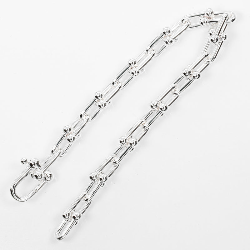 【TIFFANY&Co.】ティファニー
 ハードウェア スモールリンク ブレスレット
 腕周り15cm シルバー925 約16.7g hardware small link レディースAランク