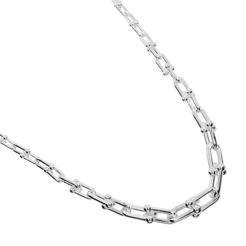 【TIFFANY&Co.】ティファニー
 ハードウェア グラジュエイテッドリンク ネックレス
 シルバー925 約108g Hardware Graduated Link レディースAランク