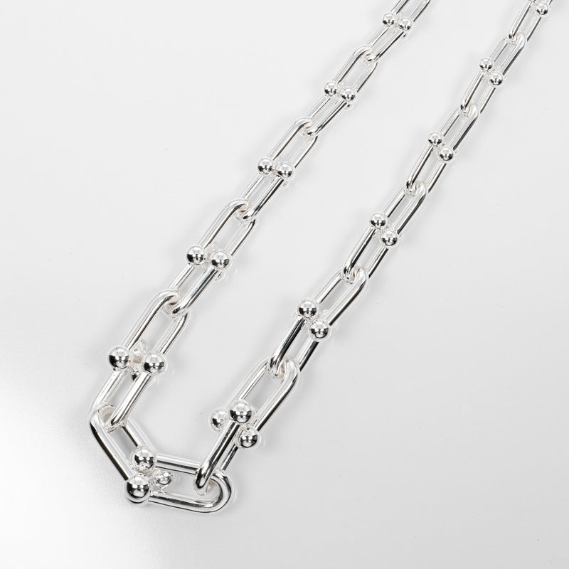 【TIFFANY&Co.】ティファニー
 ハードウェア グラジュエイテッドリンク ネックレス
 シルバー925 約108g Hardware Graduated Link レディースAランク