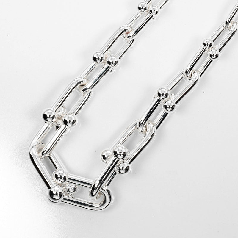 【TIFFANY&Co.】ティファニー
 ハードウェア グラジュエイテッドリンク ネックレス
 シルバー925 約108g Hardware Graduated Link レディースAランク