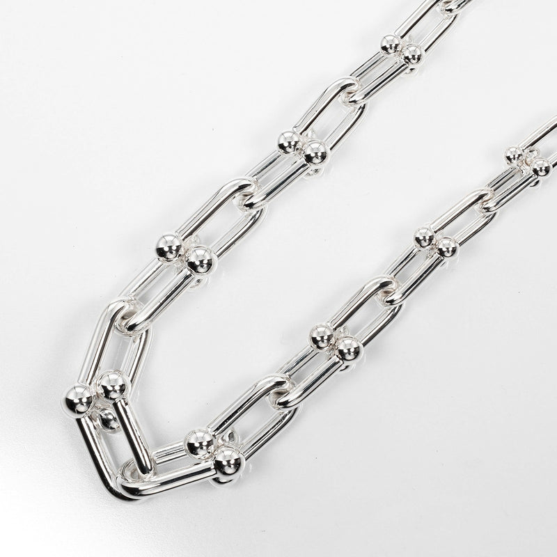 【TIFFANY&Co.】ティファニー
 ハードウェア グラジュエイテッドリンク ネックレス
 シルバー925 約106.3g Hardware Graduated Link レディースAランク