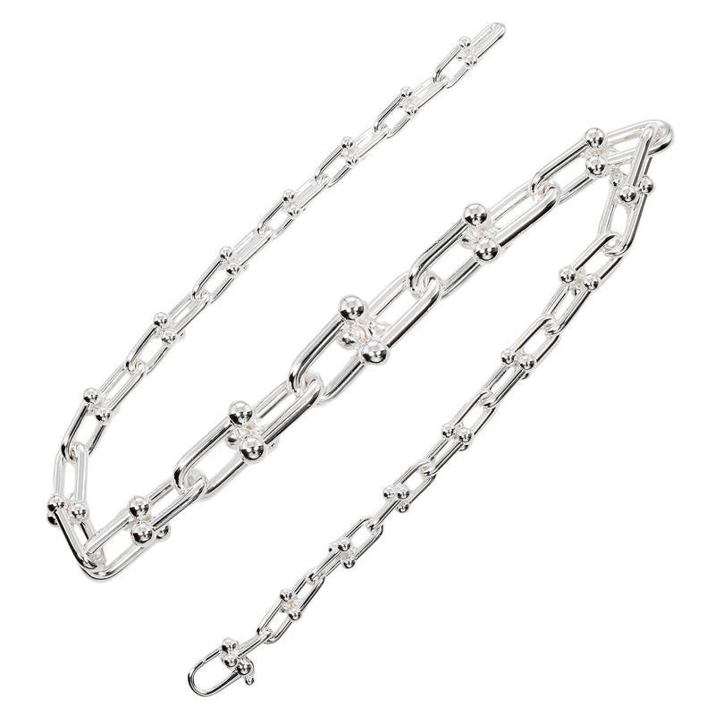 【TIFFANY&Co.】ティファニー
 ハードウェア グラジュエイテッドリンク ネックレス
 シルバー925 約107g Hardware Graduated Link レディースAランク