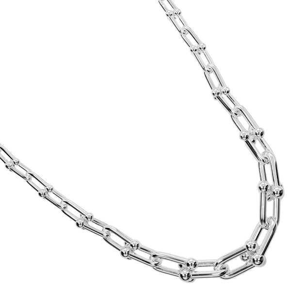 【TIFFANY&Co.】ティファニー
 ハードウェア グラジュエイテッドリンク ネックレス
 シルバー925 約107g Hardware Graduated Link レディースAランク