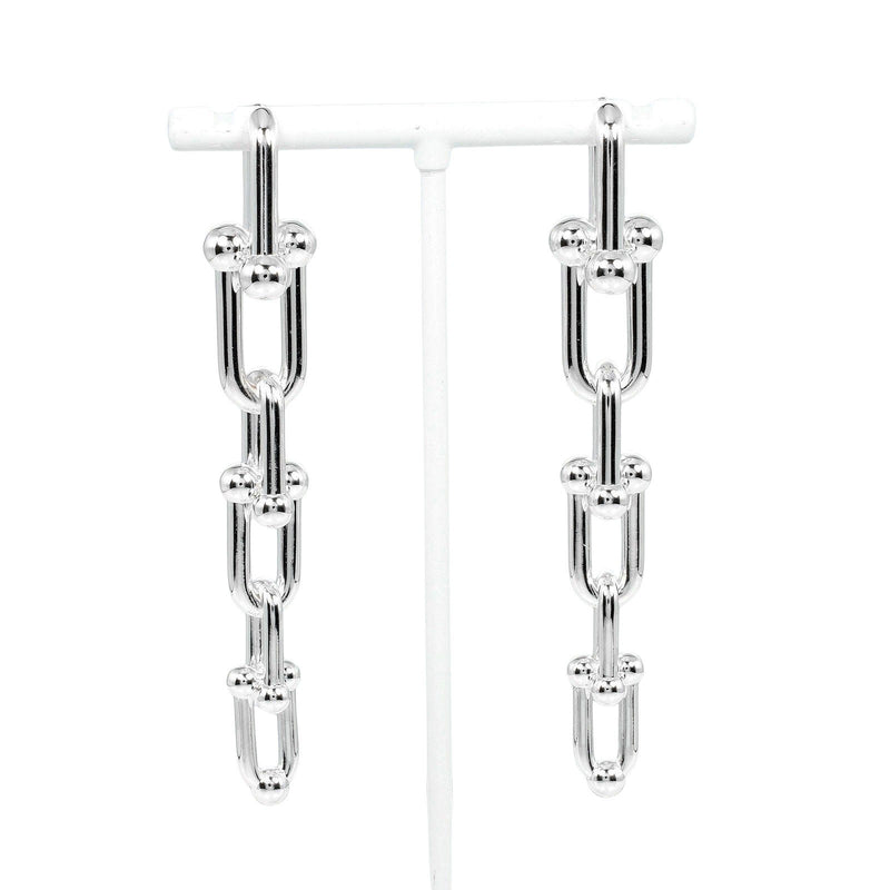 [Tiffany & co.]TIFFANY&Co.
 Hardware Grajued Link Earrings 
 Silver 925 approx. 24g Hardware Graduated Link Ladies A Rank