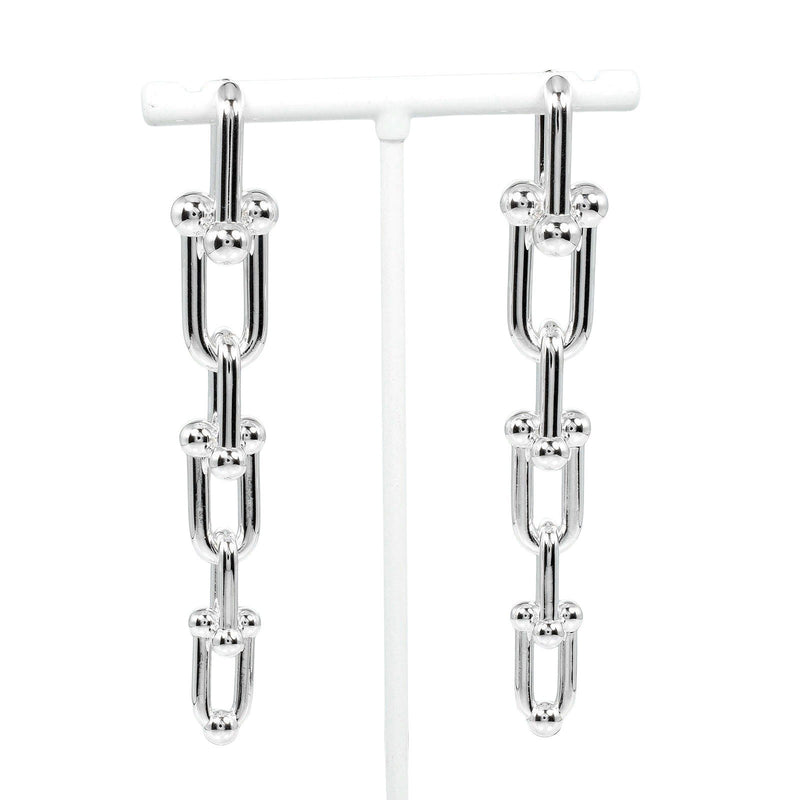 [Tiffany & co.]TIFFANY&Co.
 Hardware Grajued Link Earrings 
 Silver 925 approx. 23.5g Hardware Graduated Link Ladies A Rank