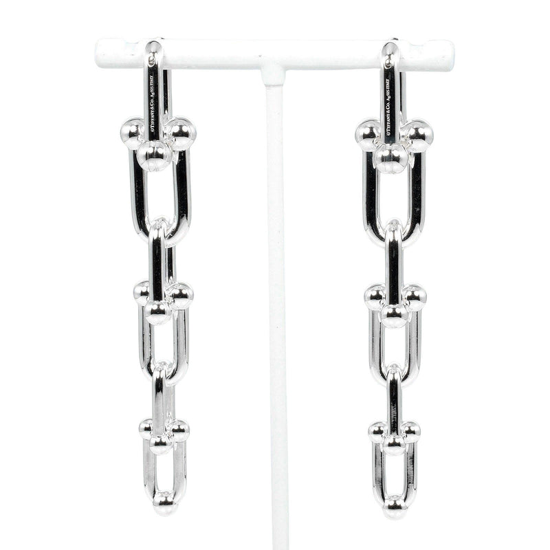 [Tiffany & co.]TIFFANY&Co.
 Hardware Grajued Link Earrings 
 Silver 925 approx. 23.5g Hardware Graduated Link Ladies A Rank