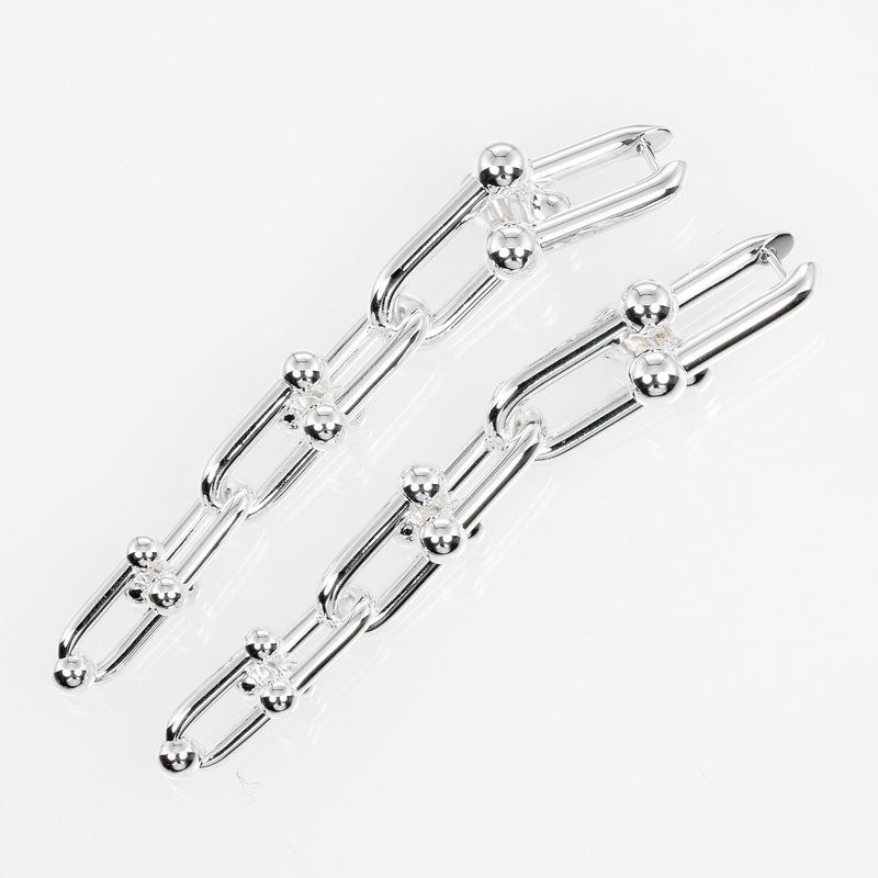 [Tiffany & co.]TIFFANY&Co.
 Hardware Grajued Link Earrings 
 Silver 925 approx. 23.5g Hardware Graduated Link Ladies A Rank