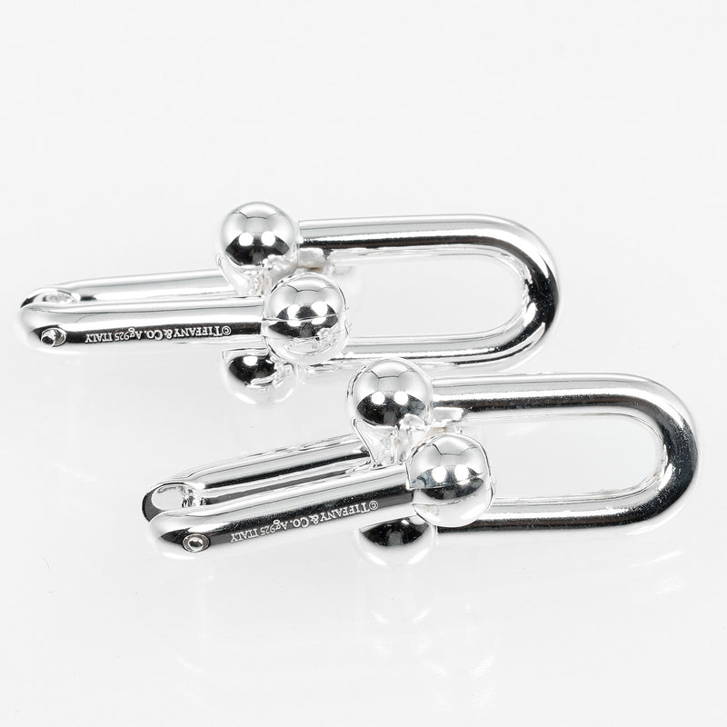 [Tiffany & co.]TIFFANY&Co.
 Hardware large link earrings 
 Silver 925 about 10.6g Hardware Large Link Ladies A Rank