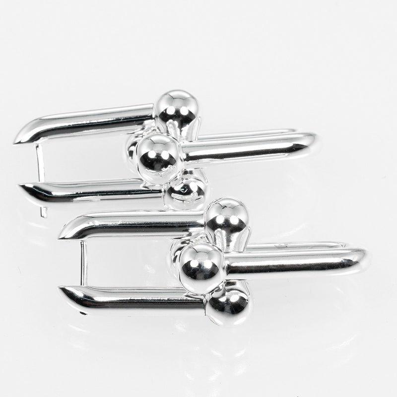 [Tiffany & co.]TIFFANY&Co.
 Hardware large link earrings 
 Silver 925 about 10.6g Hardware Large Link Ladies A Rank