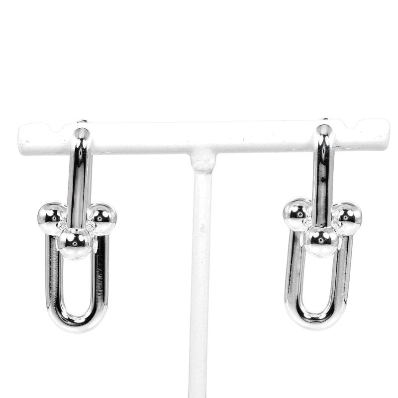 [Tiffany & co.]TIFFANY&Co.
 Hardware large link earrings 
 Silver 925 about 10.75g Hardware Large Link Ladies A Rank