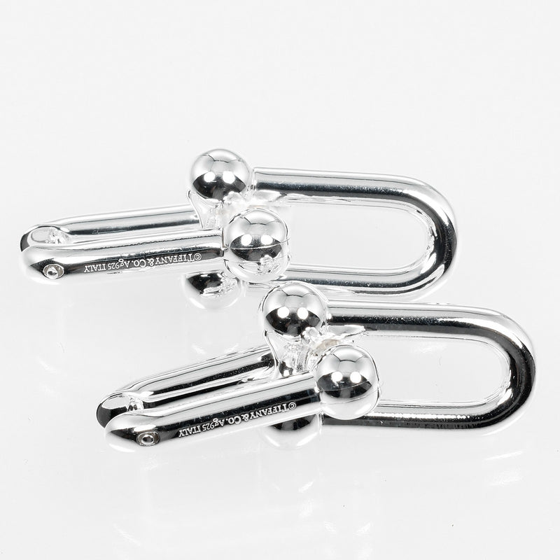 [Tiffany & co.]TIFFANY&Co.
 Hardware large link earrings 
 Silver 925 about 10.75g Hardware Large Link Ladies A Rank