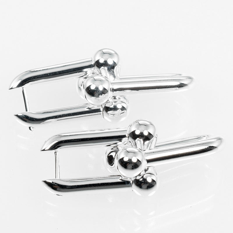 [Tiffany & co.]TIFFANY&Co.
 Hardware large link earrings 
 Silver 925 about 10.75g Hardware Large Link Ladies A Rank