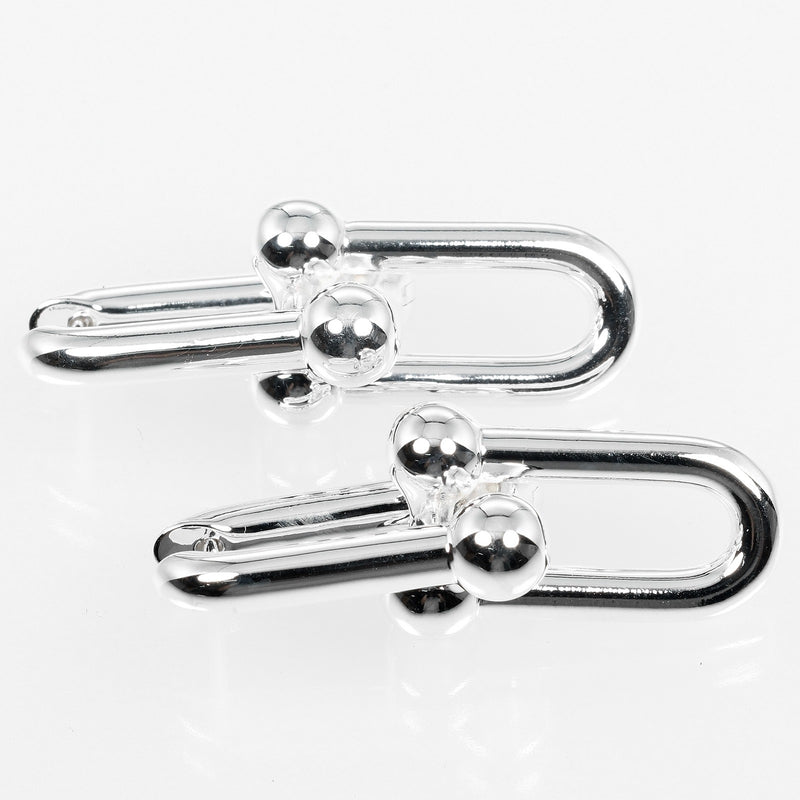 [Tiffany & co.]TIFFANY&Co.
 Hardware large link earrings 
 Silver 925 about 10.75g Hardware Large Link Ladies A Rank