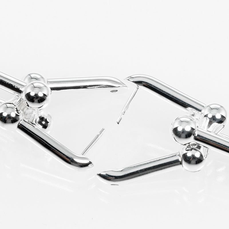 [Tiffany & co.]TIFFANY&Co.
 Hardware large link earrings 
 Silver 925 about 10.75g Hardware Large Link Ladies A Rank