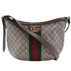 [GUCCI] Gucci Offidia GG Small Shoulder Bag 598125 GG Sprem Canvas Brown Diagonal hanging A5 Fastener Offidia GG Small Unisex A-Rank