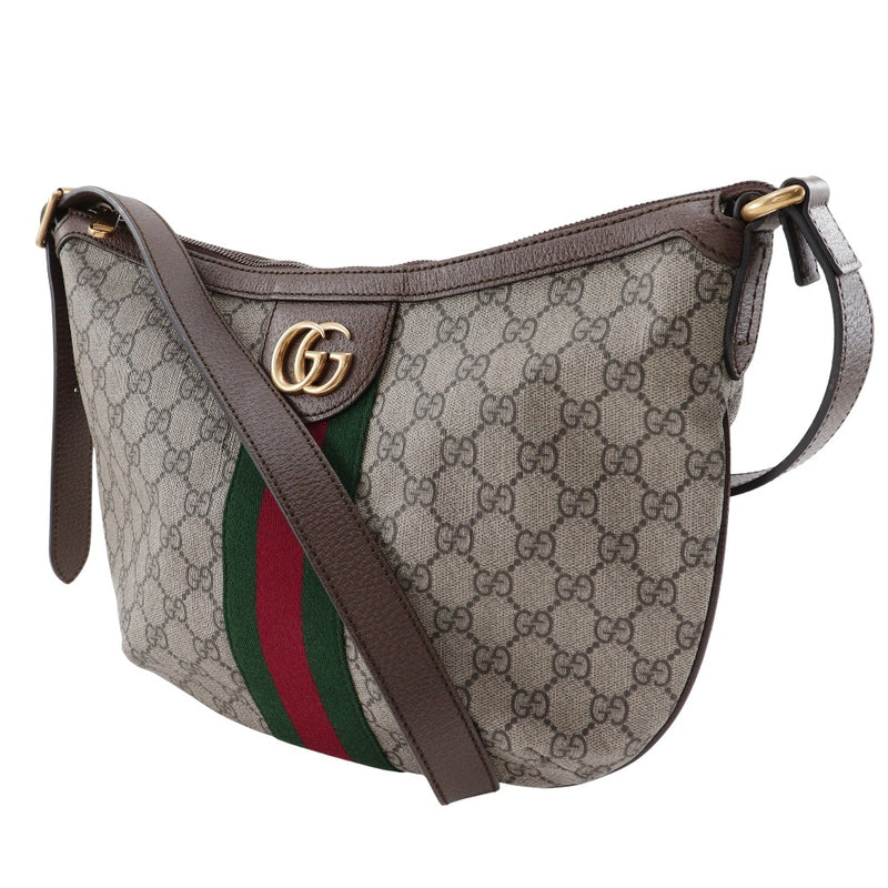 [GUCCI] Gucci Offidia GG Small Shoulder Bag 598125 GG Sprem Canvas Brown Diagonal hanging A5 Fastener Offidia GG Small Unisex A-Rank