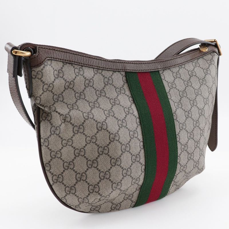 [GUCCI] Gucci Offidia GG Small Shoulder Bag 598125 GG Sprem Canvas Brown Diagonal hanging A5 Fastener Offidia GG Small Unisex A-Rank