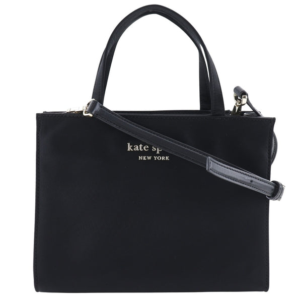 【Kate Spade】ケイトスペード
 2WAYショルダー ハンドバッグ
 ナイロン 黒 斜め掛け 手提げ 2way A5 ファスナー 2WAYShoulder レディースAランク