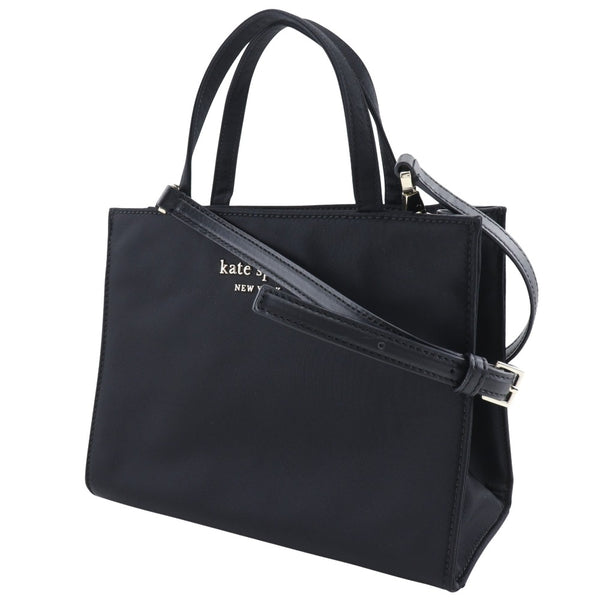 【Kate Spade】ケイトスペード
 2WAYショルダー ハンドバッグ
 ナイロン 黒 斜め掛け 手提げ 2way A5 ファスナー 2WAYShoulder レディースAランク