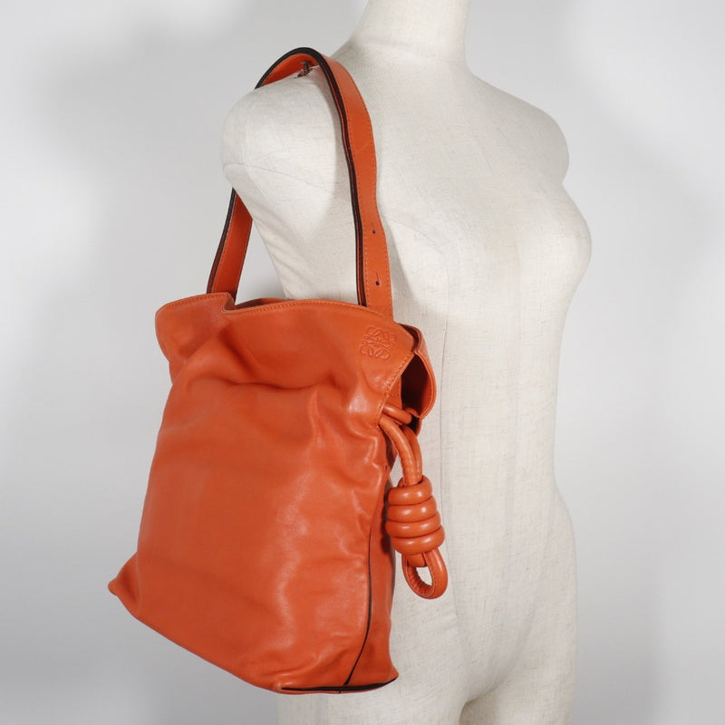 [Loewe] Loewe 
 Sac à nœud flamenco 
 Traqué à la crampon de l'épaule diagonale d'orange en peau d'agneau