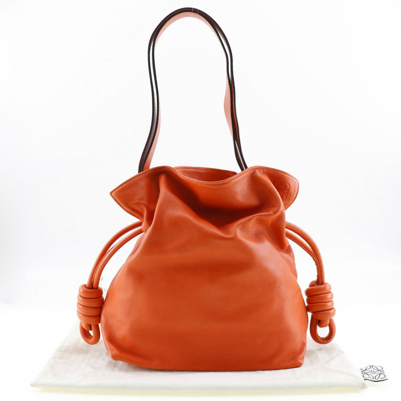 [Loewe] Loewe 
 Sac à nœud flamenco 
 Traqué à la crampon de l'épaule diagonale d'orange en peau d'agneau