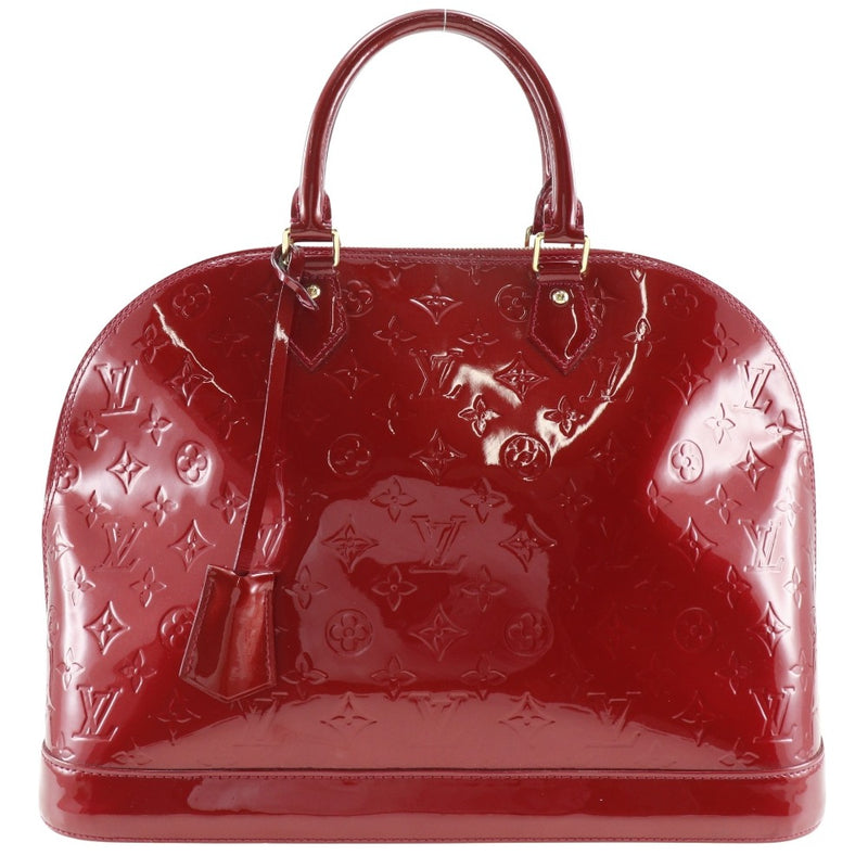 [Louis Vuitton]LOUIS VUITTON
 Alma GM handbag 
 M93596 MonogramVernis Pom Damur Red SN2133 Engraved handbill A4 doubleFastener ALMA GM Ladies